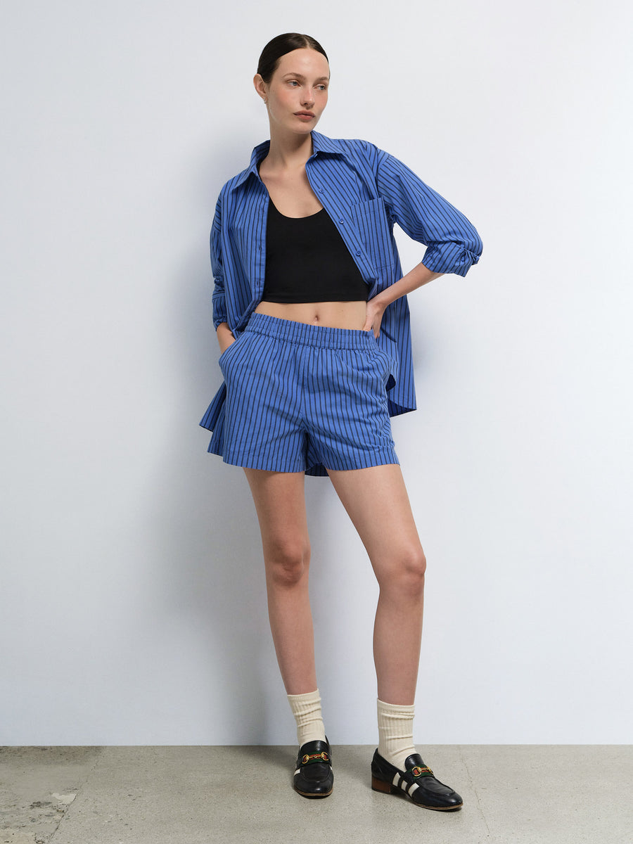 Organic Poplin Striped Short