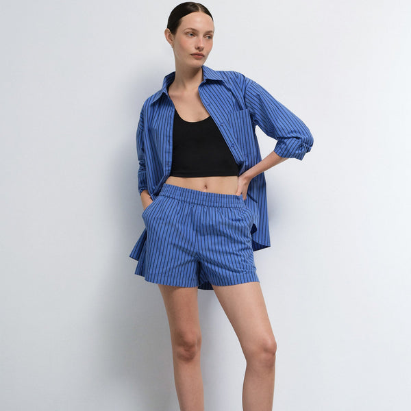 Organic Poplin Striped Short