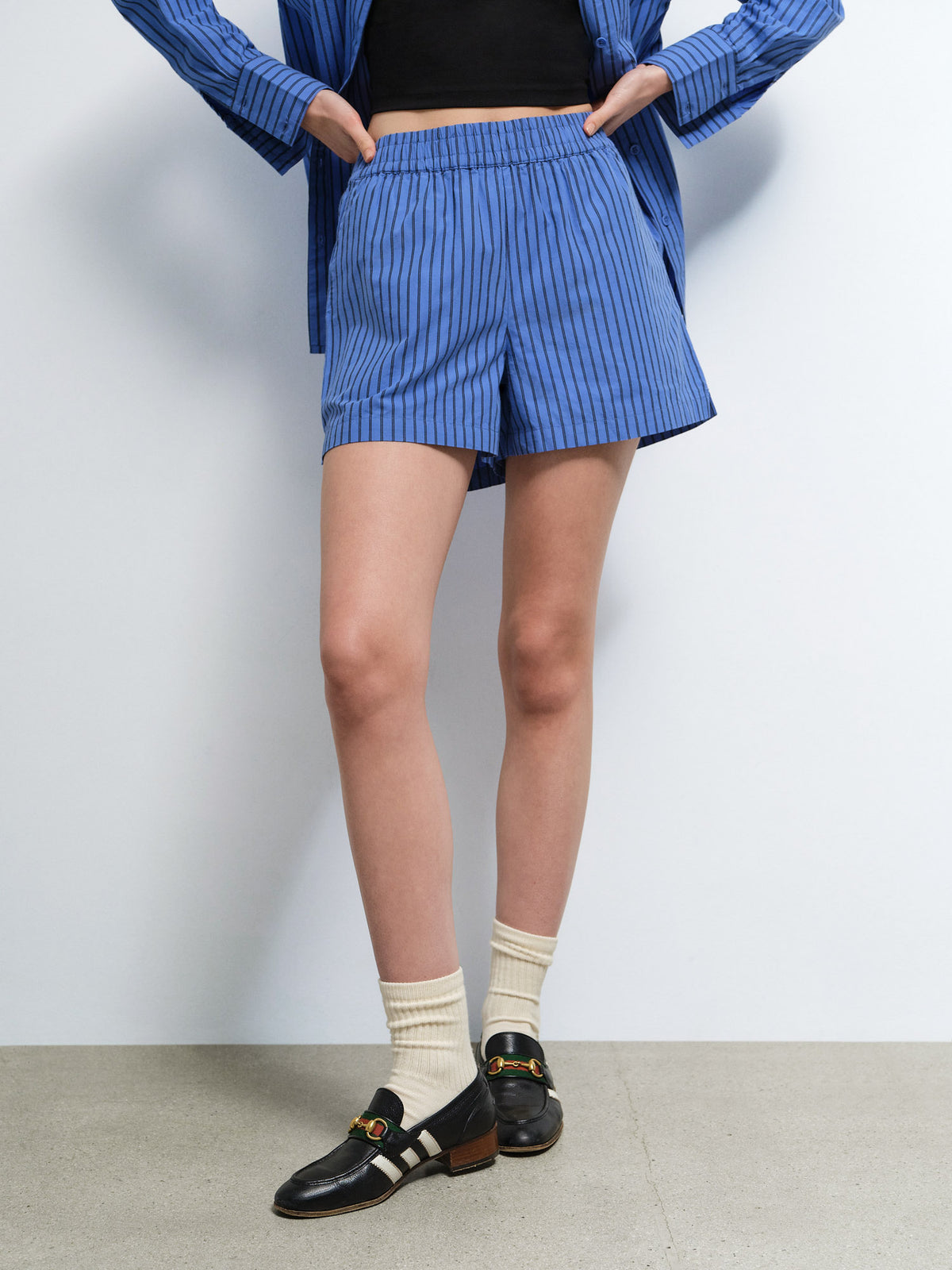 Organic Poplin Striped Short