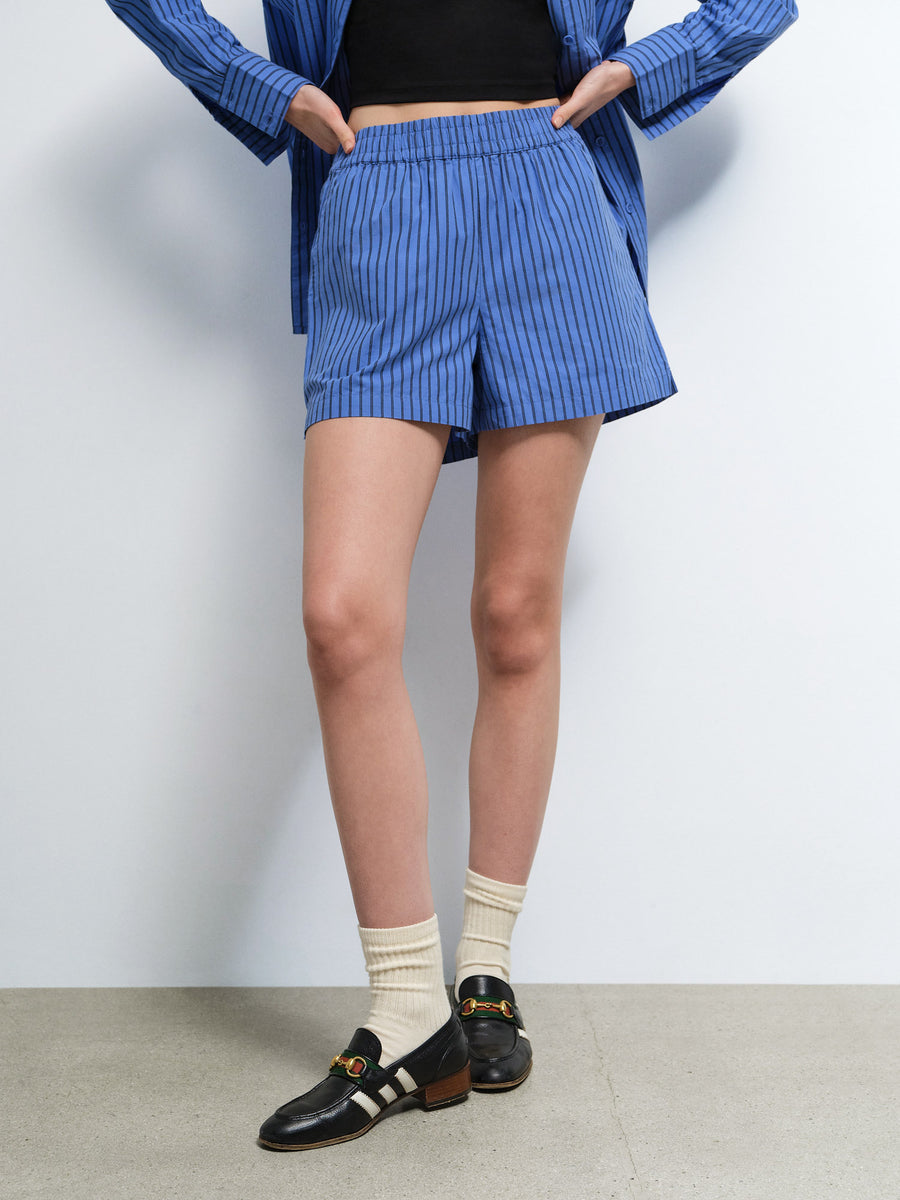 Organic Poplin Striped Short