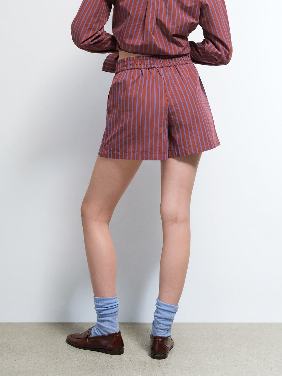 Organic Poplin Striped Short