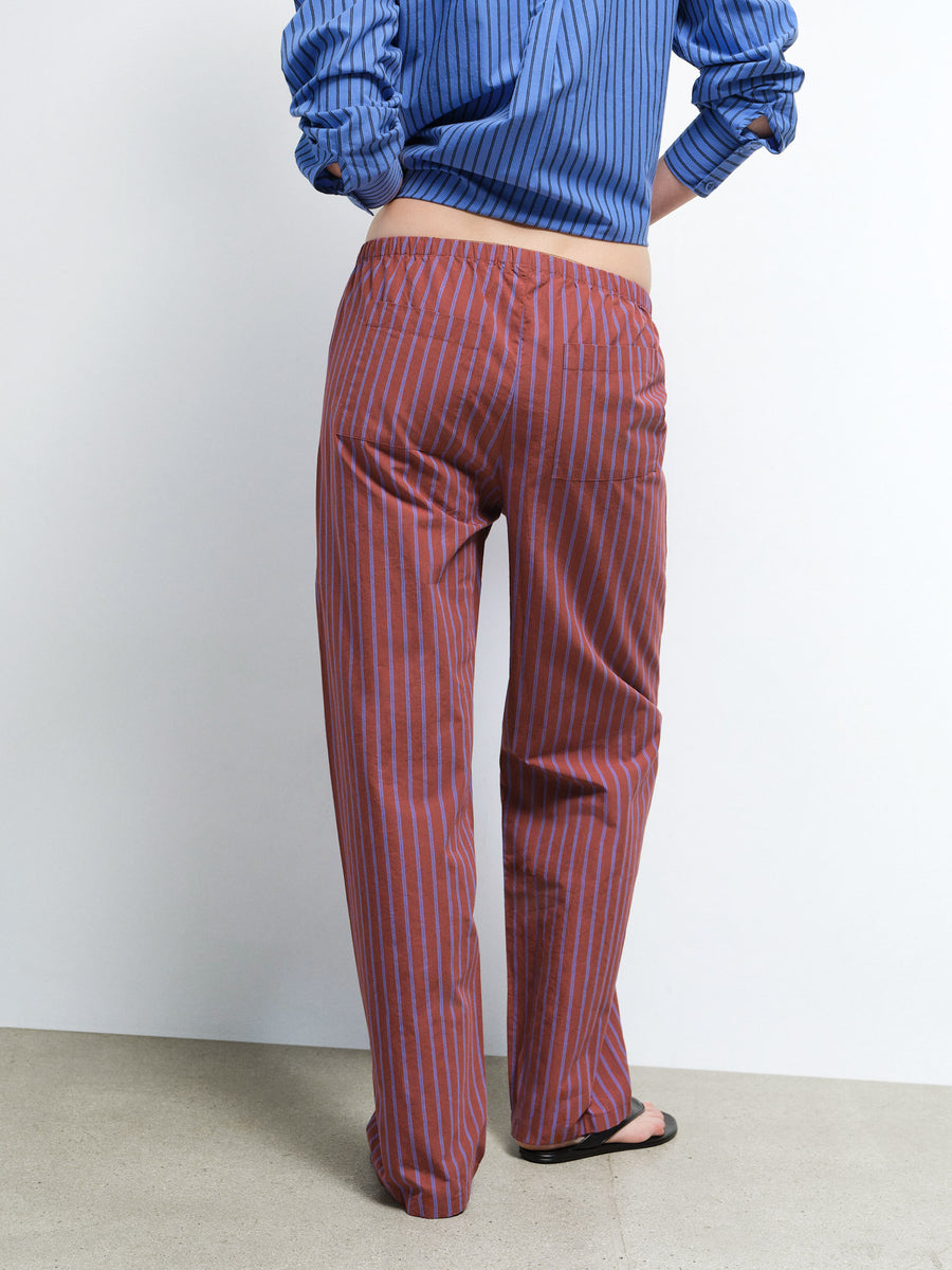 Organic Poplin Essential Striped Pant