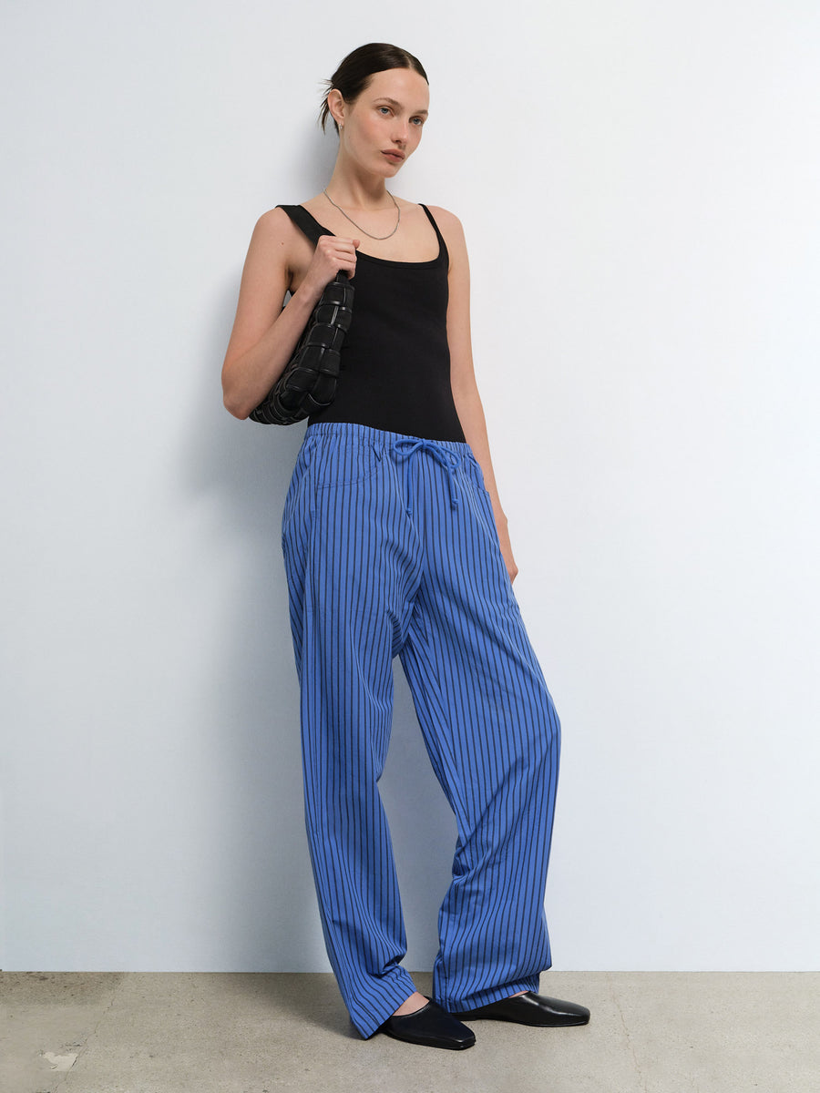 Organic Poplin Essential Striped Pant