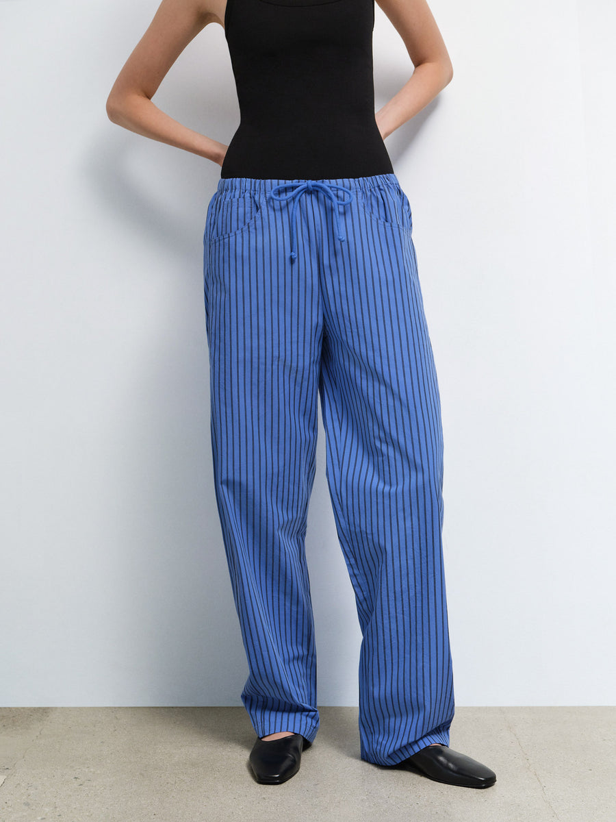 Organic Poplin Essential Striped Pant