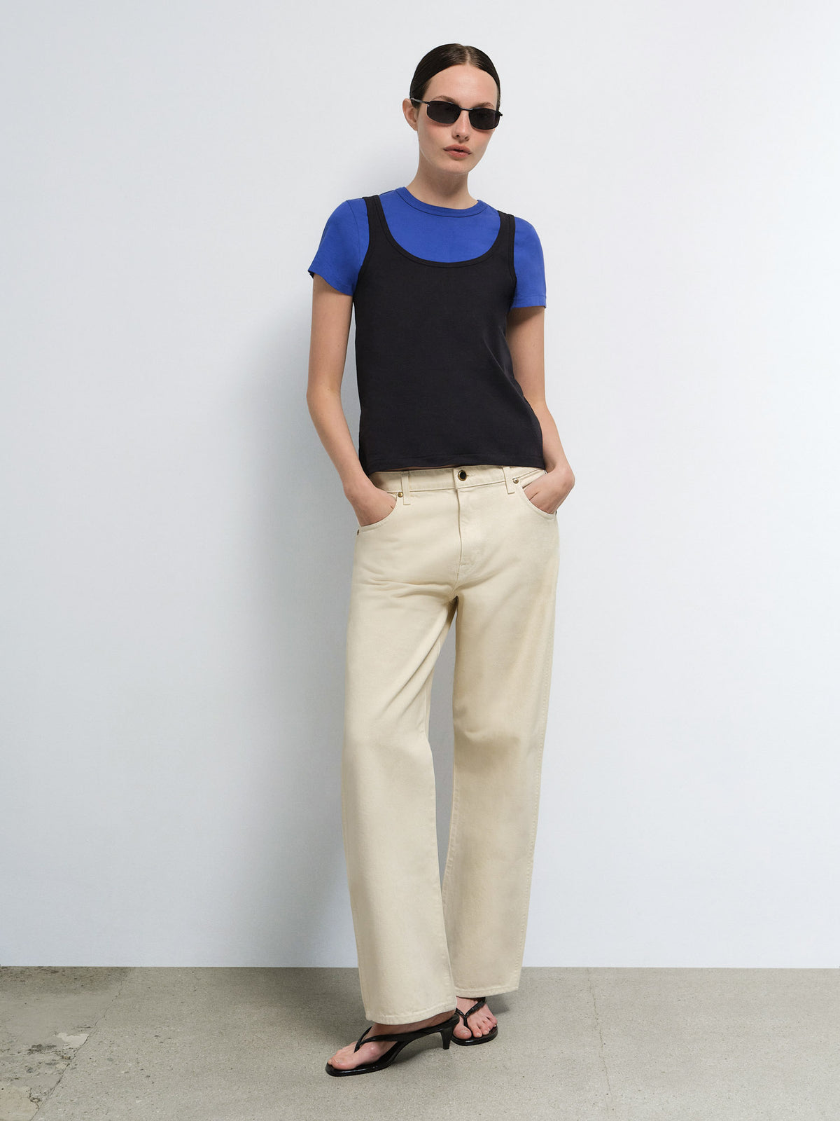 Organic Pima Layering Tank in Cobalt — product photo