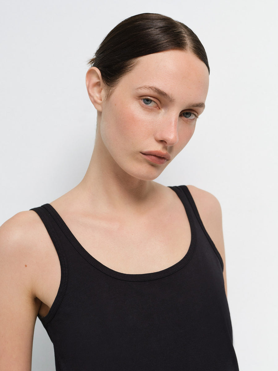 Organic Pima Layering Tank in Cobalt — product photo