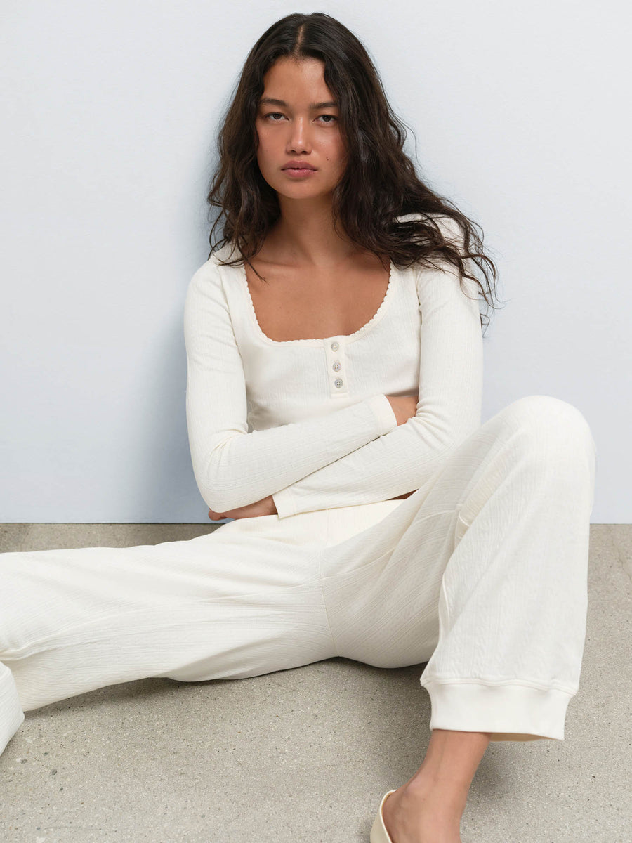 Organic Pointelle Jogger