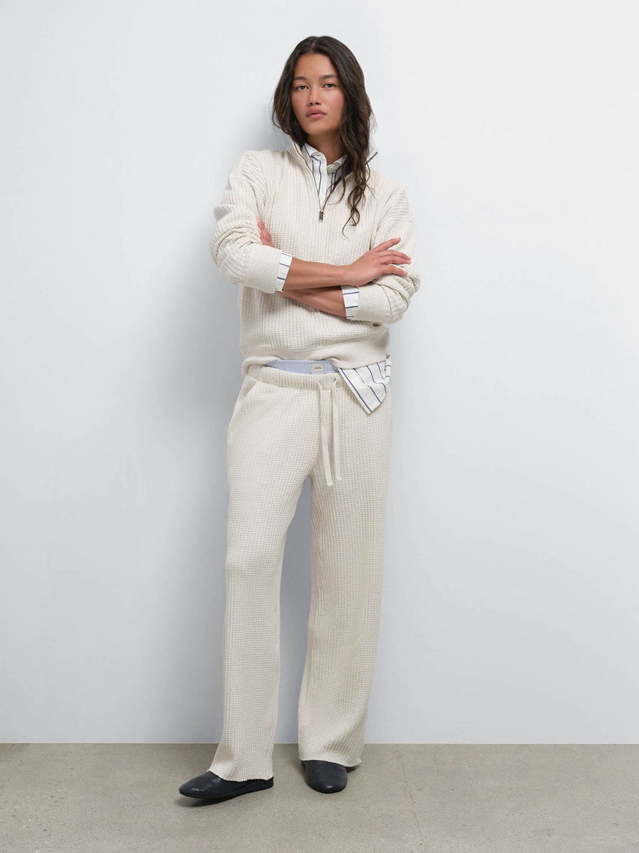 Organic Waffle Straight Leg Sweatpant