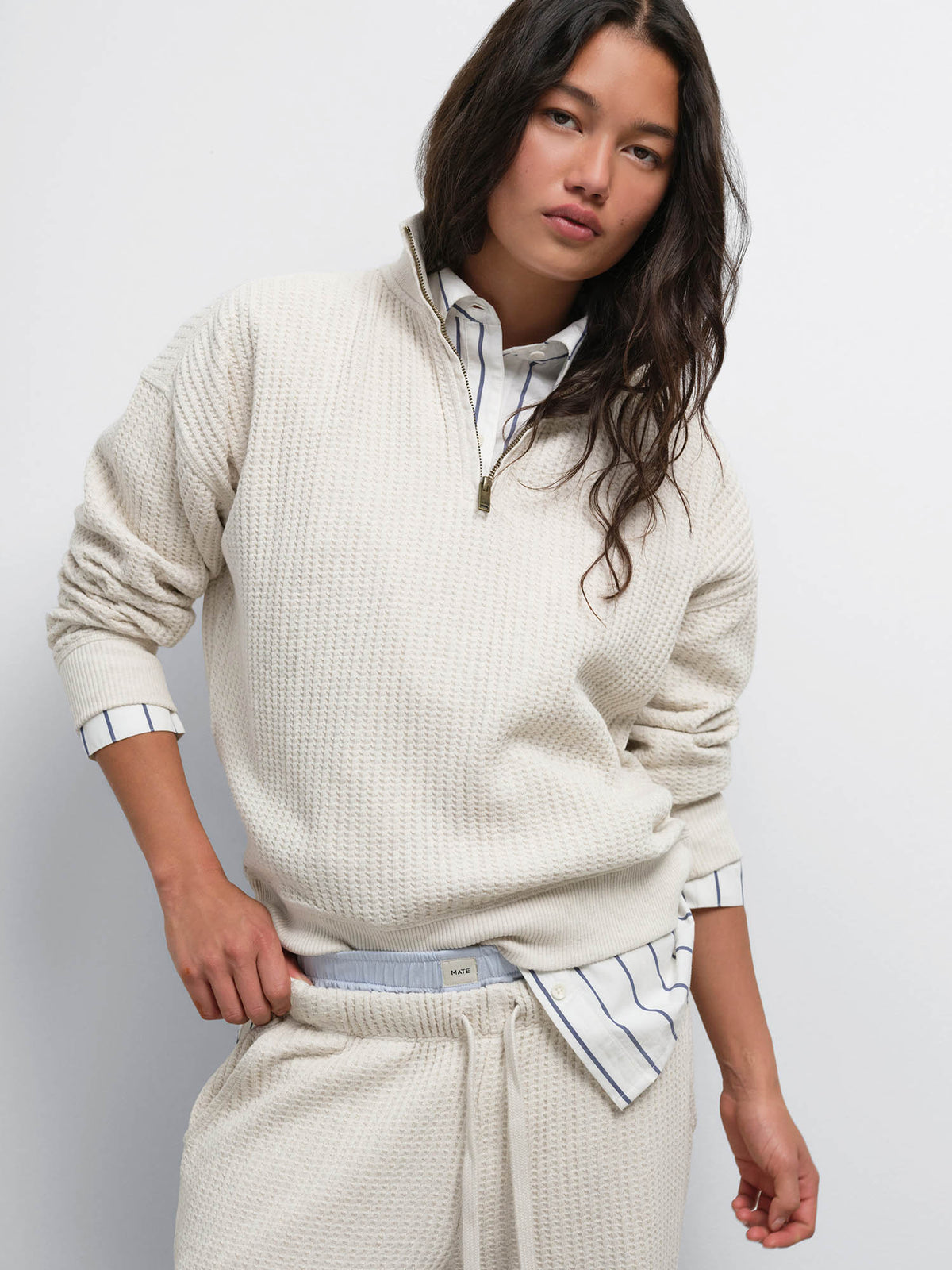 Organic Waffle Straight Leg Sweatpant