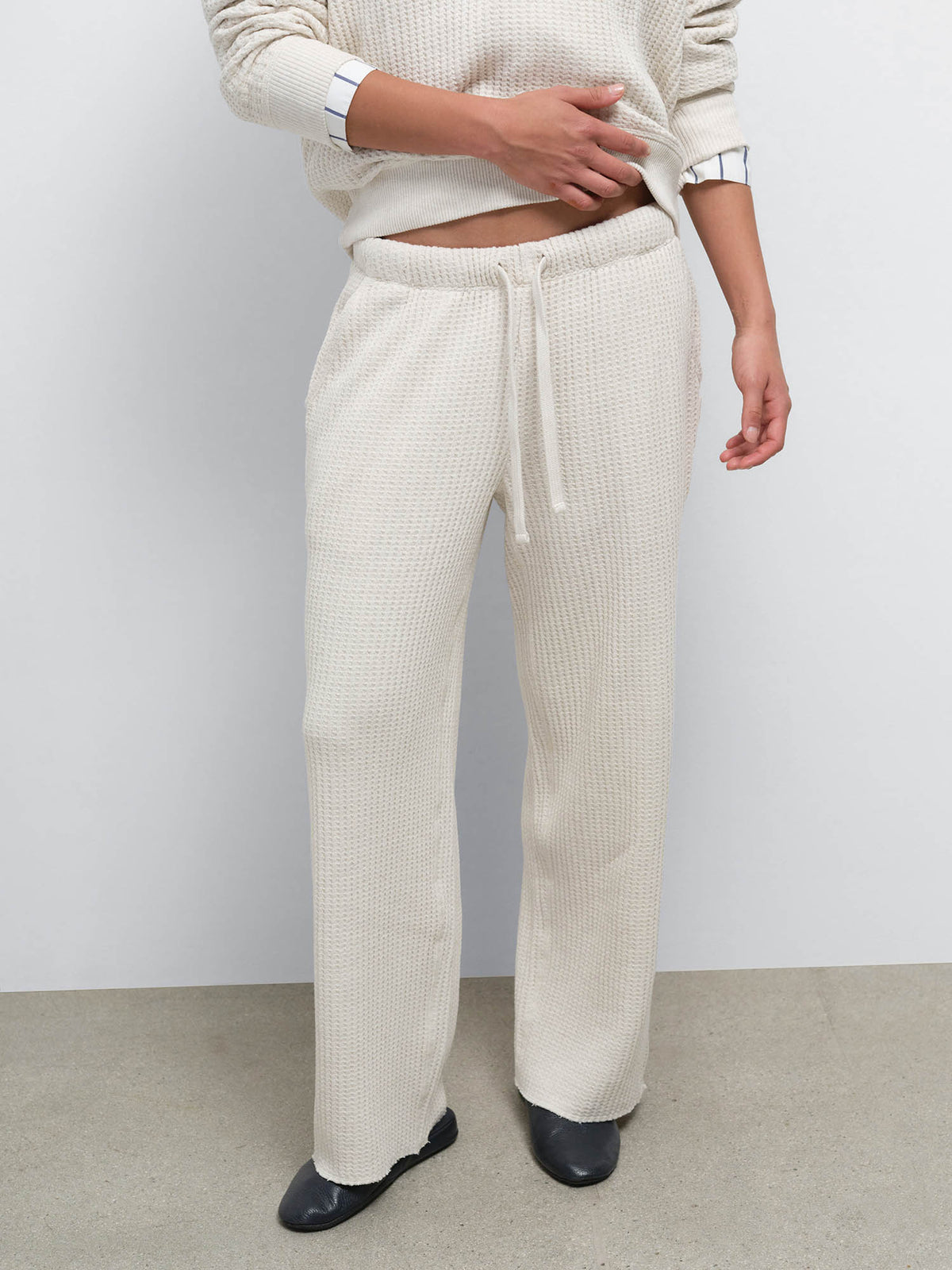 Organic Waffle Straight Leg Sweatpant