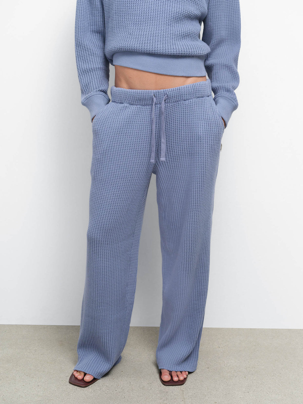 Organic Waffle Straight Leg Sweatpant