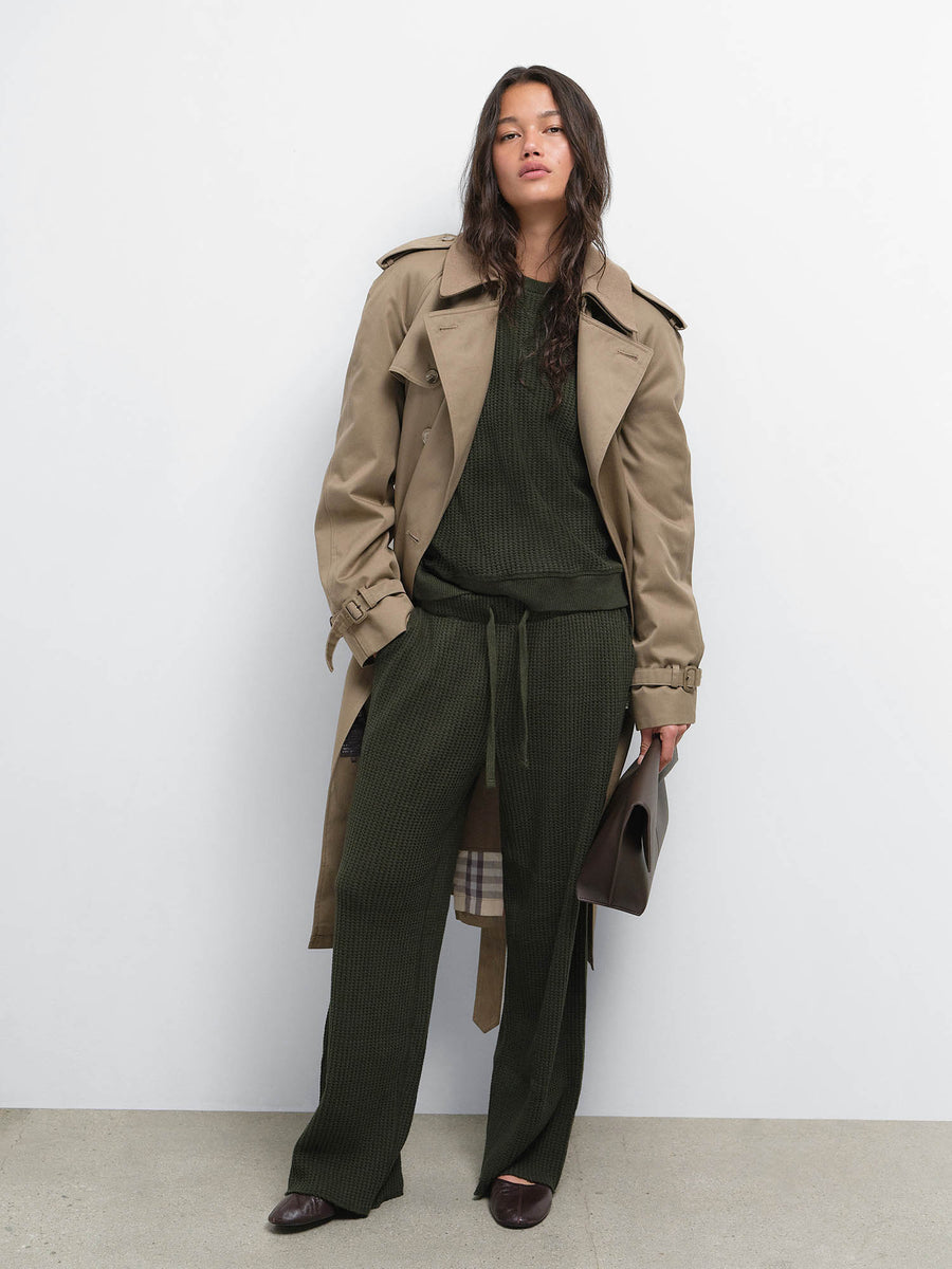 Organic Waffle Straight Leg Sweatpant