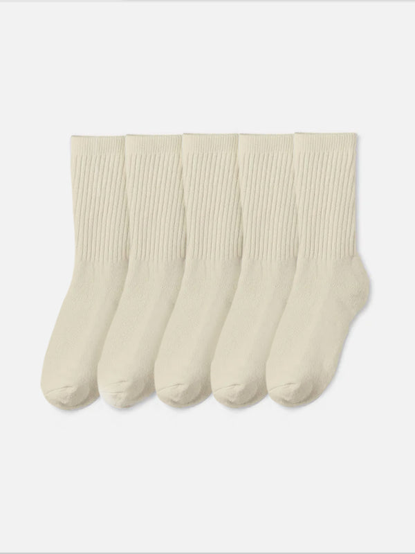 Organic Cotton Sock 5 Pack-Intimates-MATE the Label-NATURAL-S/M-MATE the Label