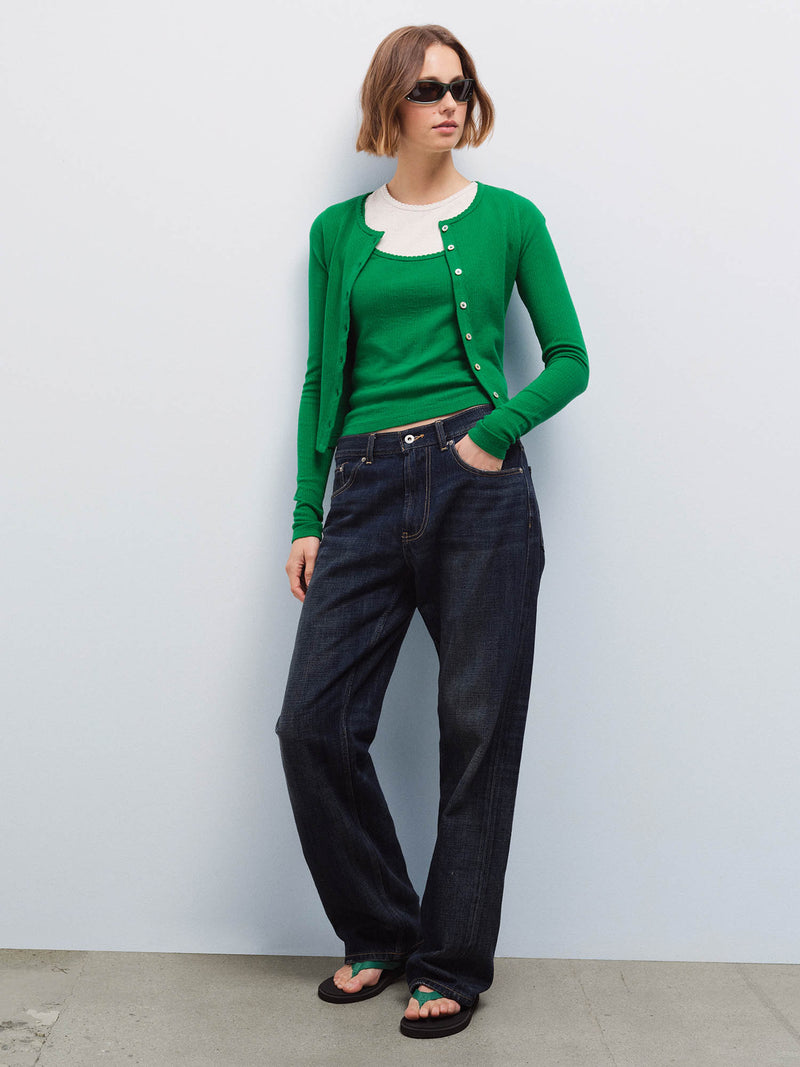 Organic Pointelle Cardigan
