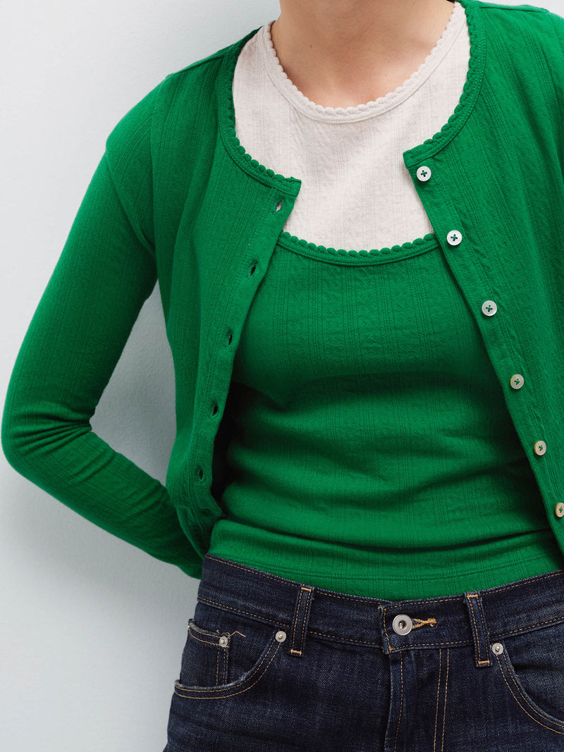 Organic Pointelle Cardigan