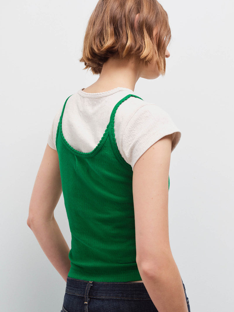 Organic Pointelle Tank