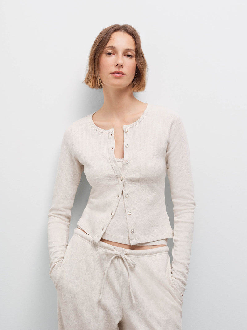 Organic Pointelle Cardigan
