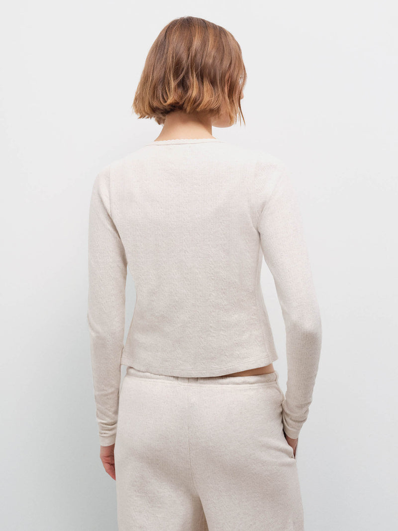 Organic Pointelle Cardigan