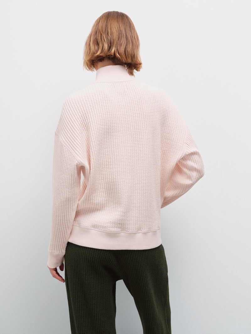 Organic Waffle Collared Half-Zip Sweatshirt