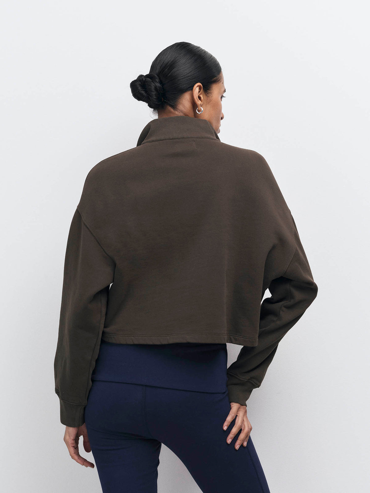 Organic Fleece Cropped Half-Zip Sweatshirt