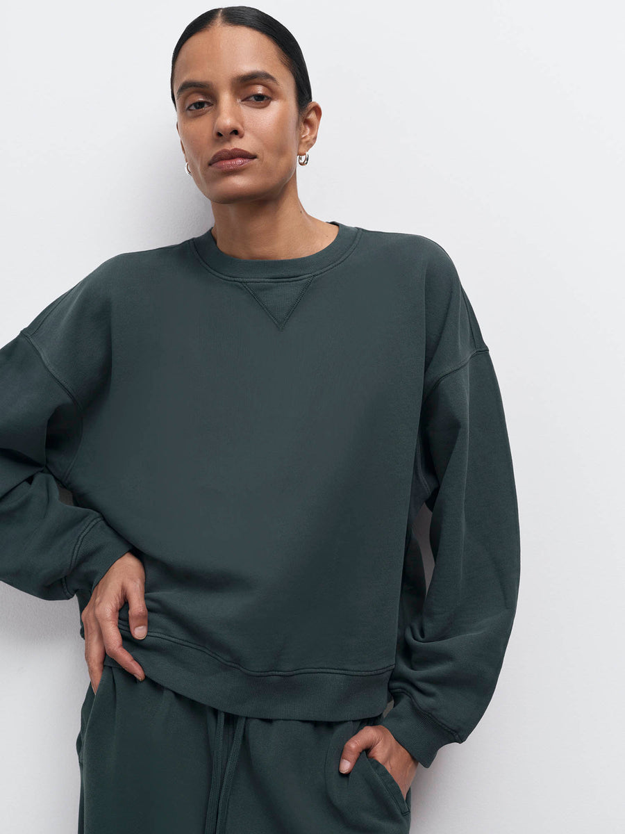 Organic Fleece Relaxed Crewneck Sweatshirt