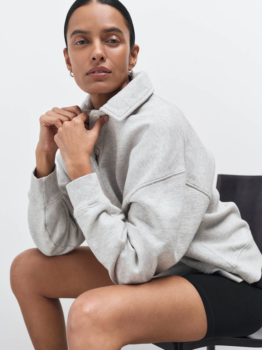 Organic Fleece Oversized Polo