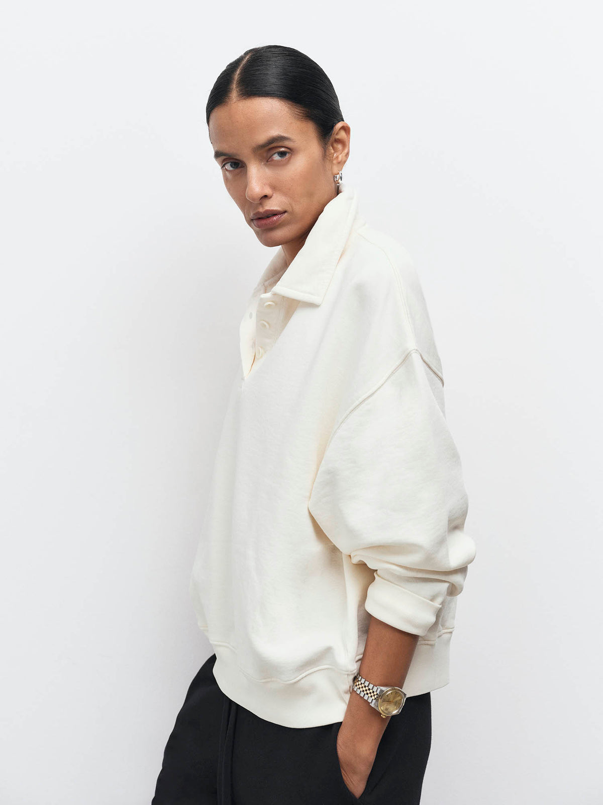 Organic Fleece Oversized Polo