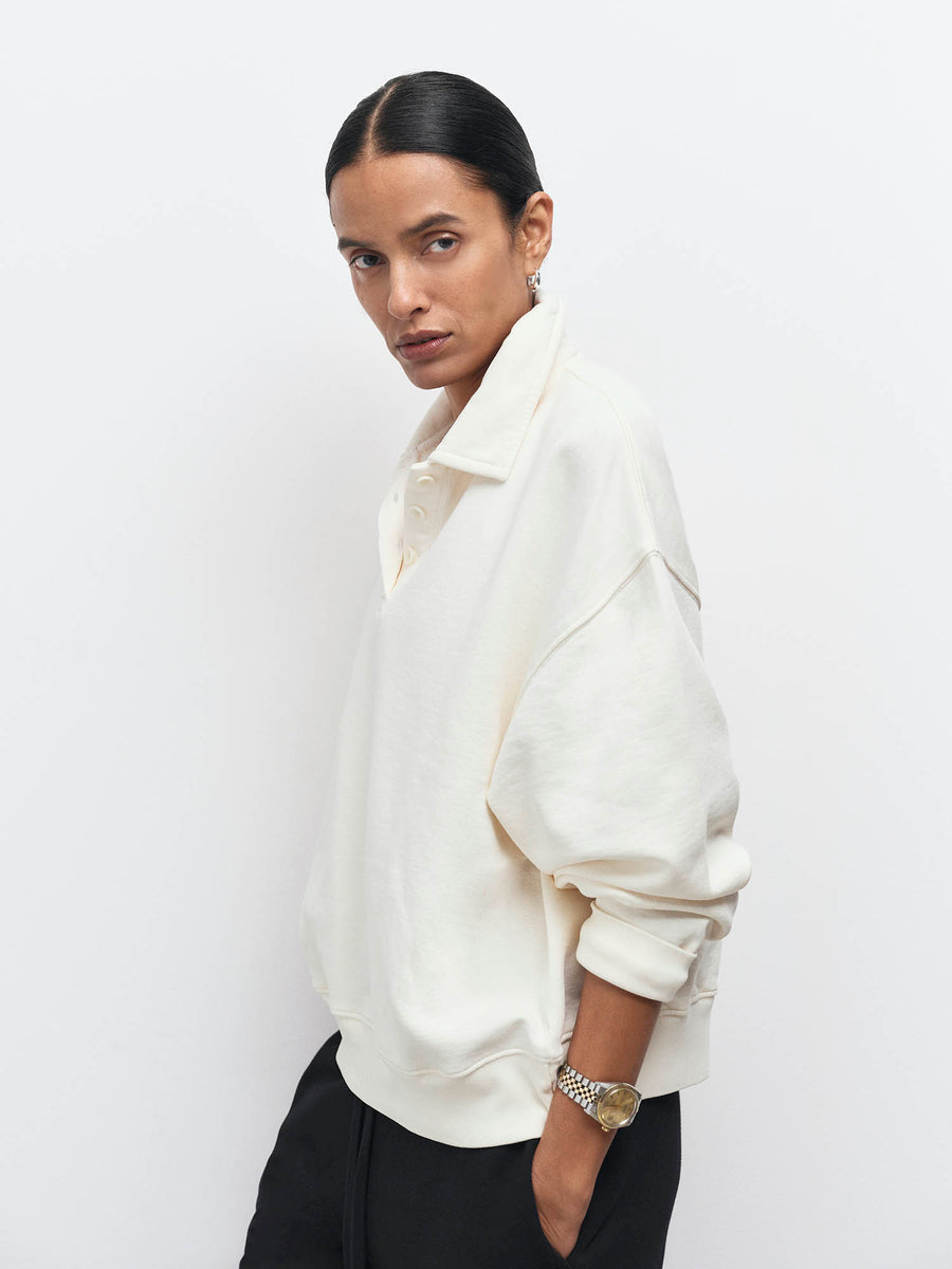 Organic Fleece Oversized Polo