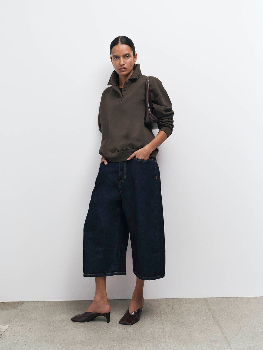 Organic Fleece Oversized Polo