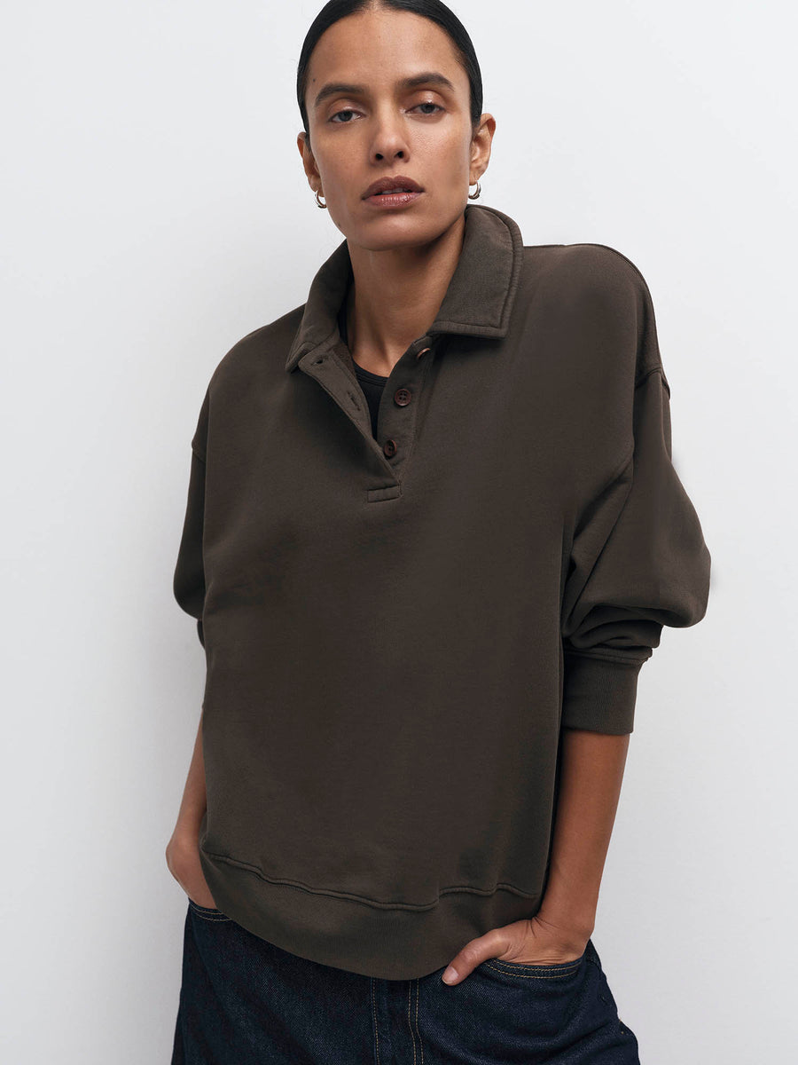 Organic Fleece Oversized Polo