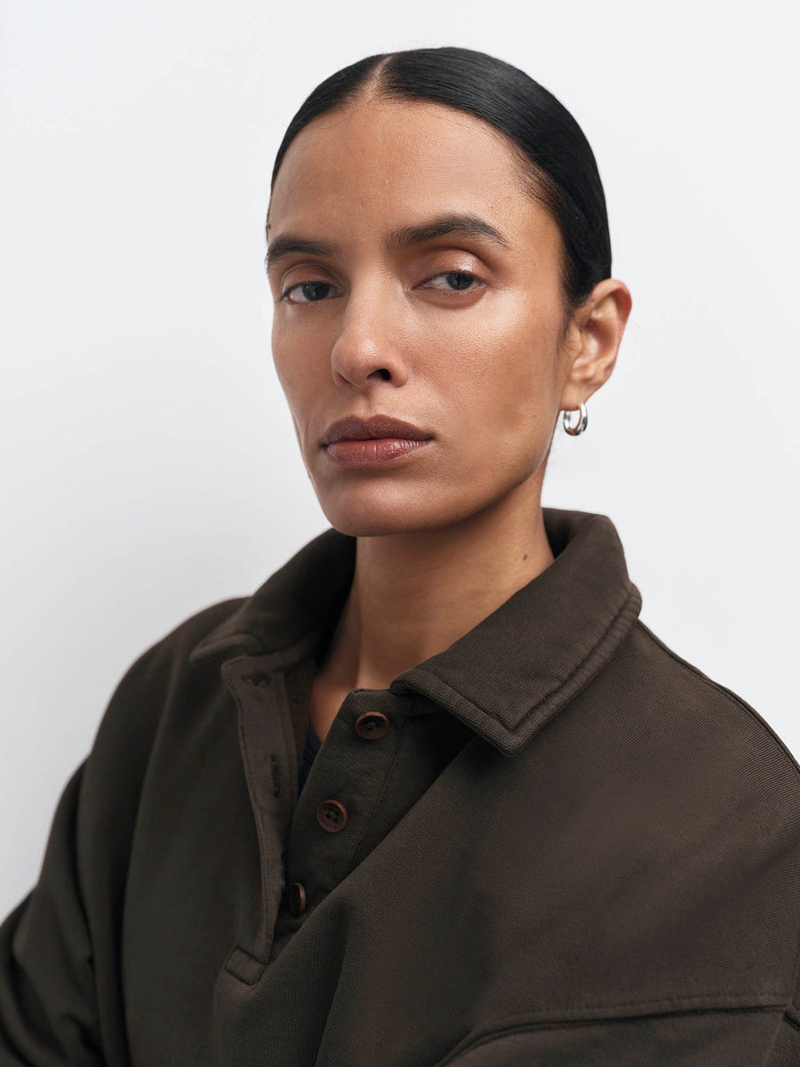 Organic Fleece Oversized Polo