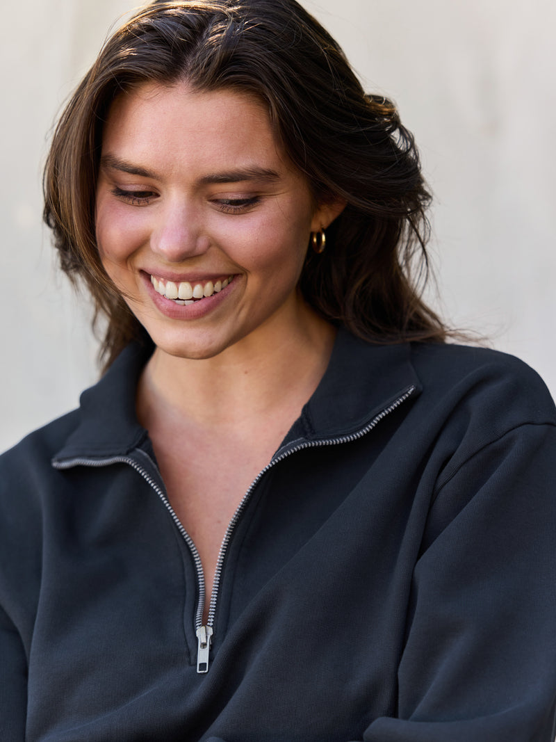 Organic Fleece Quarter Zip Sweatshirt