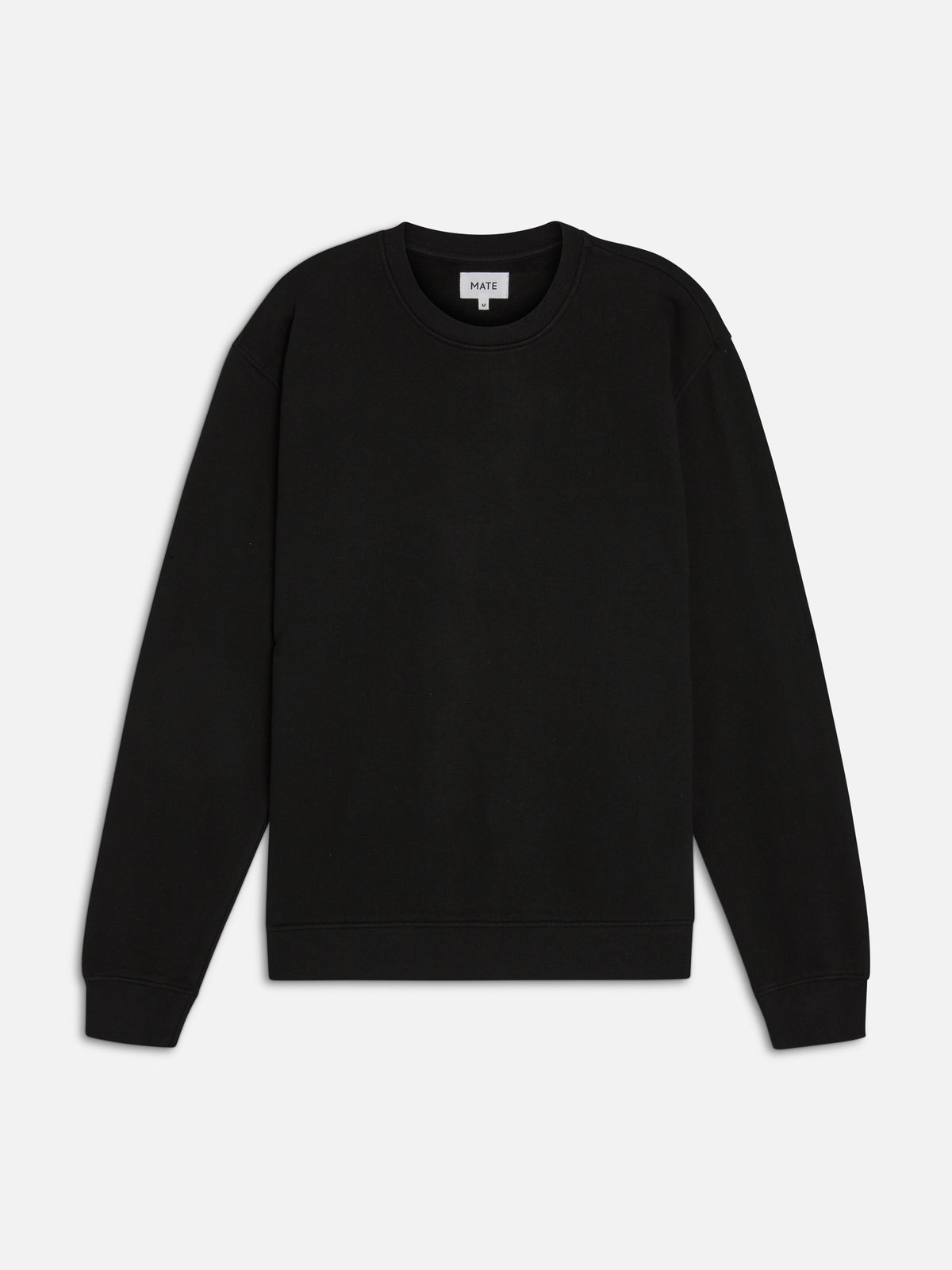 Men's Organic Fleece Crew Neck Sweatshirt-Sweatshirts-MATE the Label-JET BLACK-S-MATE the Label