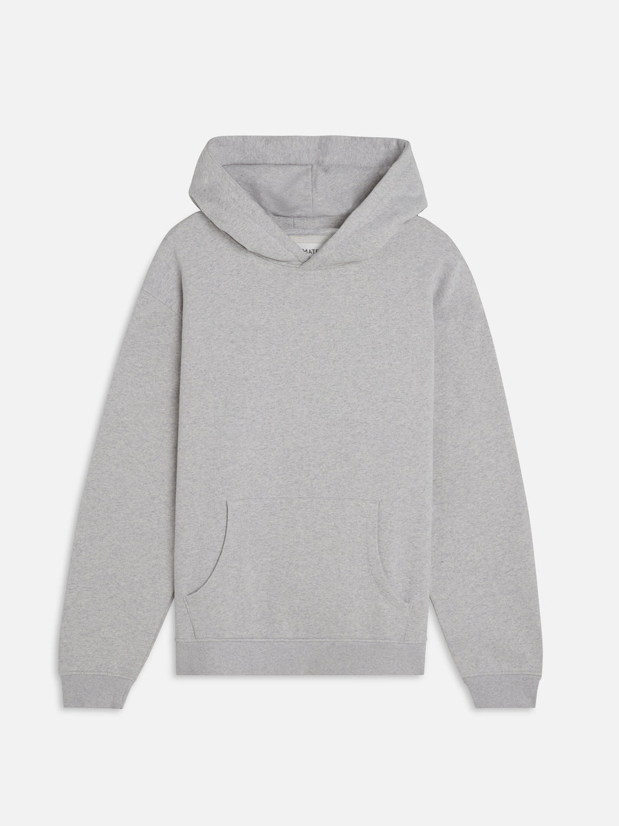 Men's Organic Fleece Hoodie-Sweatshirts-MATE the Label-HEATHER GREY-S-MATE the Label