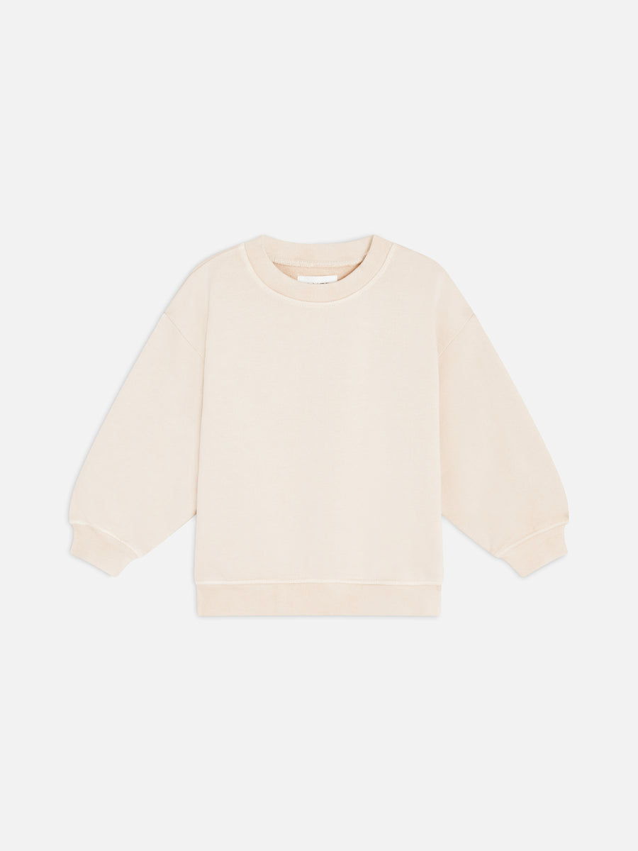 Mini Organic Fleece Crew Neck Sweatshirt-Kids-MATE the Label-BONE-0/6m-MATE the Label