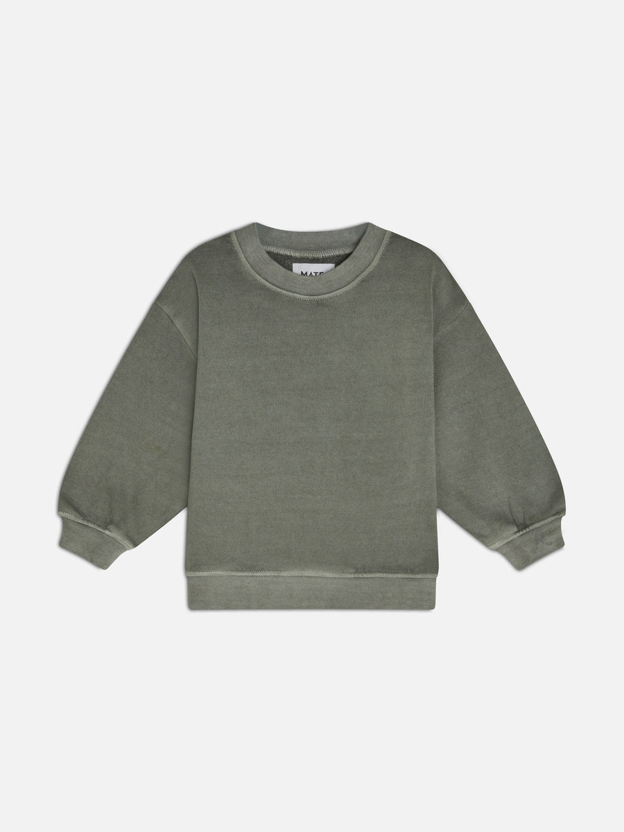 Mini Organic Fleece Crew Neck Sweatshirt-Kids-MATE the Label-FOREST-0/6m-MATE the Label