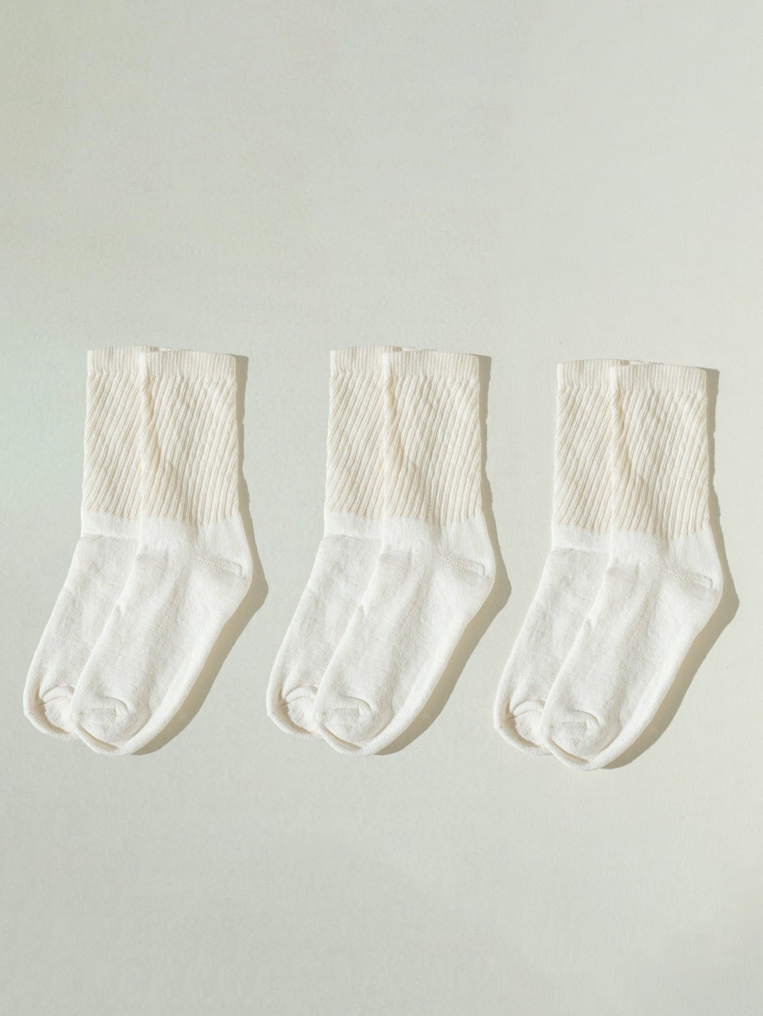 Light Grey Ribbed Cotton Sock 3-Pack