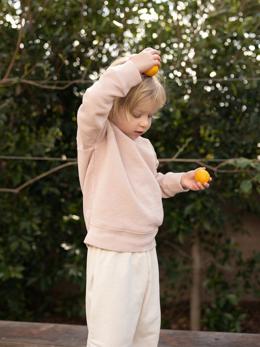Mini Organic Lightweight Terry Raglan Sweatshirt-Sweatshirts-MATE the Label-ROSE-2/3y-MATE the Label