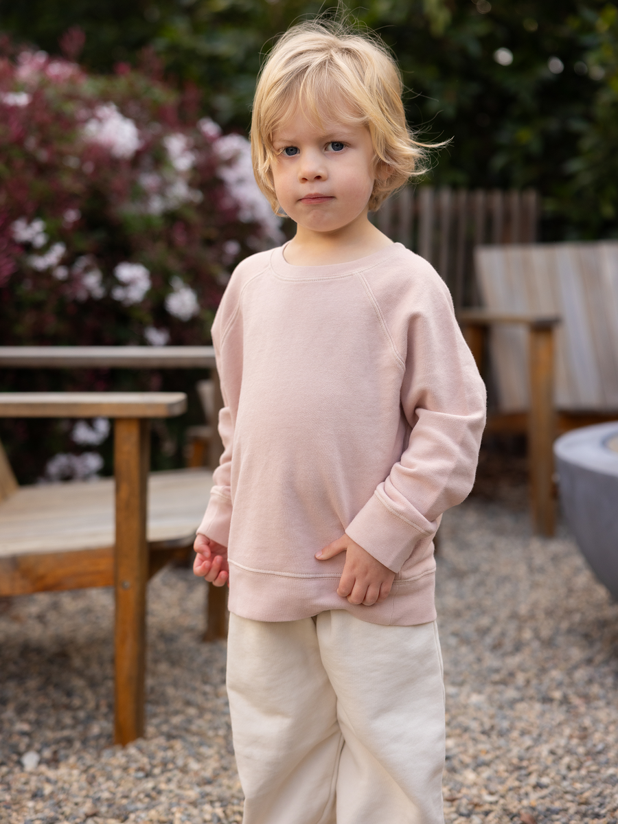 Mini Organic Lightweight Terry Raglan Sweatshirt-Sweatshirts-MATE the Label-ROSE-2/3y-MATE the Label