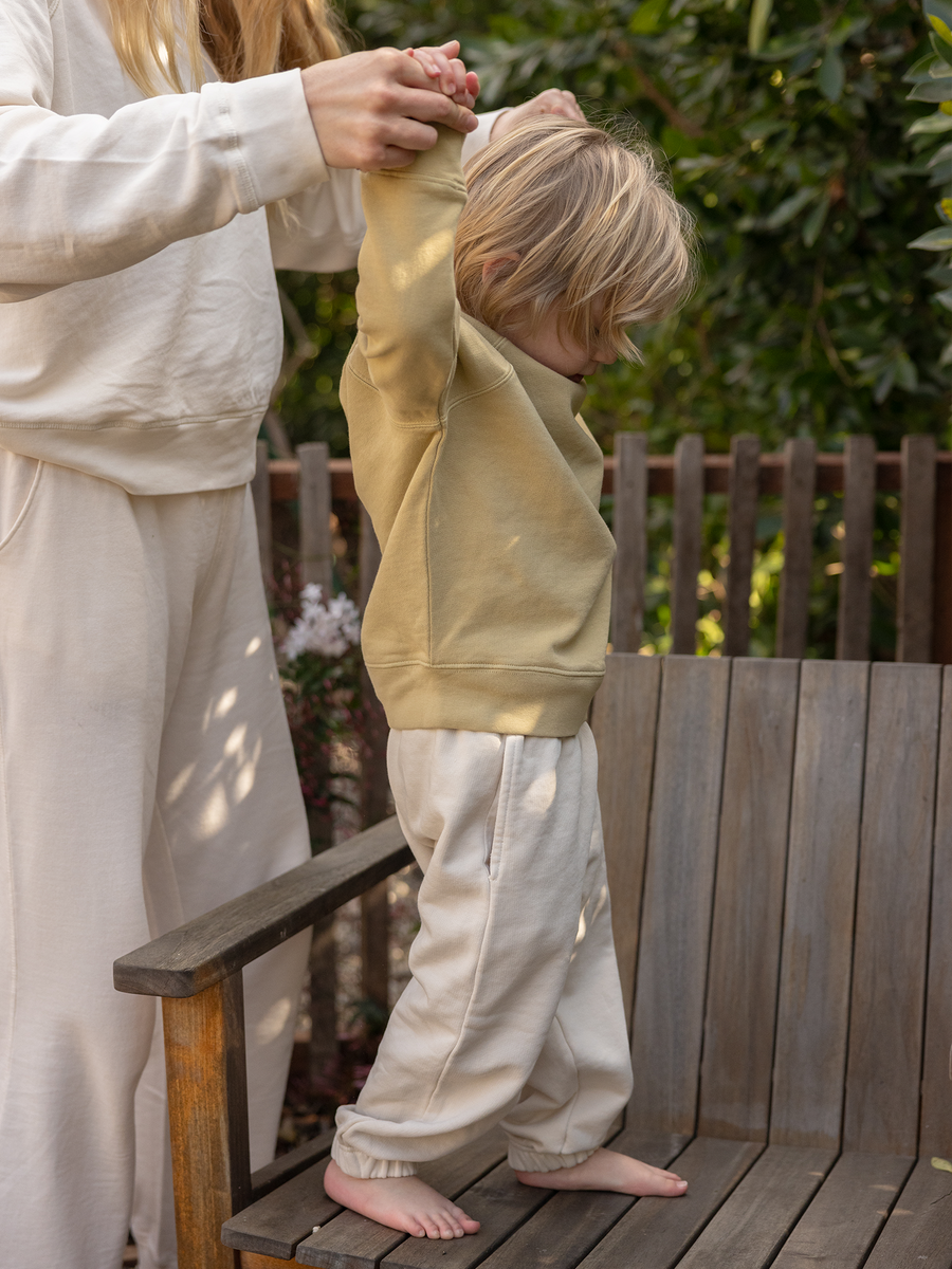 Mini Organic Lightweight Terry Raglan Sweatshirt-Sweatshirts-MATE the Label-LICHEN-2/3y-MATE the Label