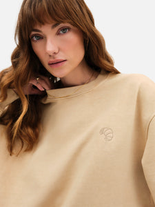 Organic Fleece Embroidered Oversized Sweatshirt