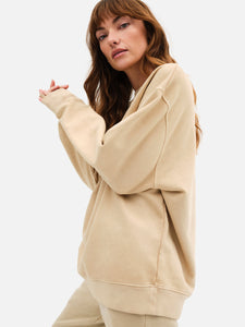 Organic Fleece Embroidered Oversized Sweatshirt