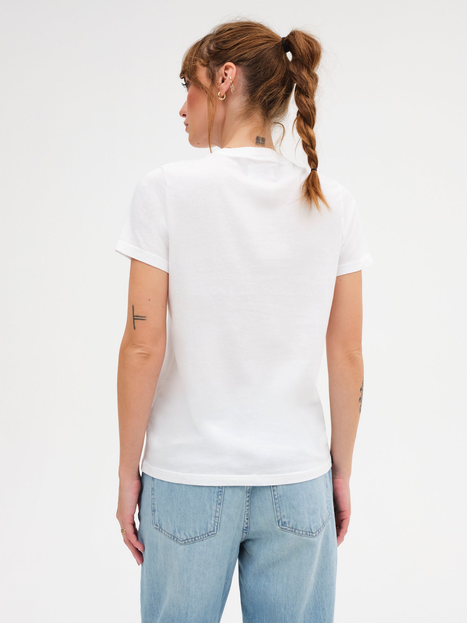 White organic cotton T-shirt with logo