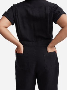 Linen Short Sleeve Jumpsuit