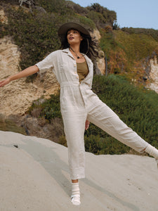Linen Short Sleeve Jumpsuit – MATE the Label