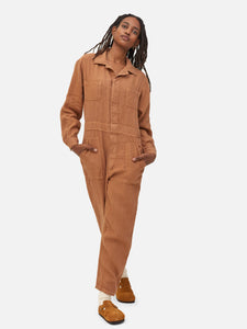 Linen Long Sleeve Jumpsuit