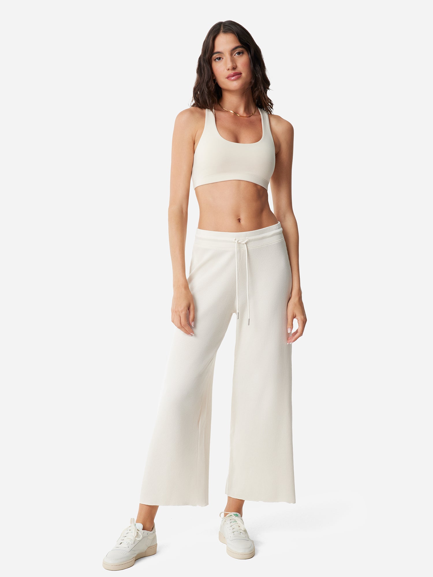 Ladies Womens White Capri Pants Cropped Trousers 100% Cotton Size Large UK  14-16